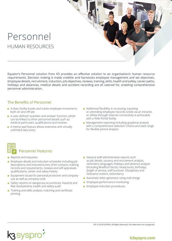 Click here to download our personnel factsheet